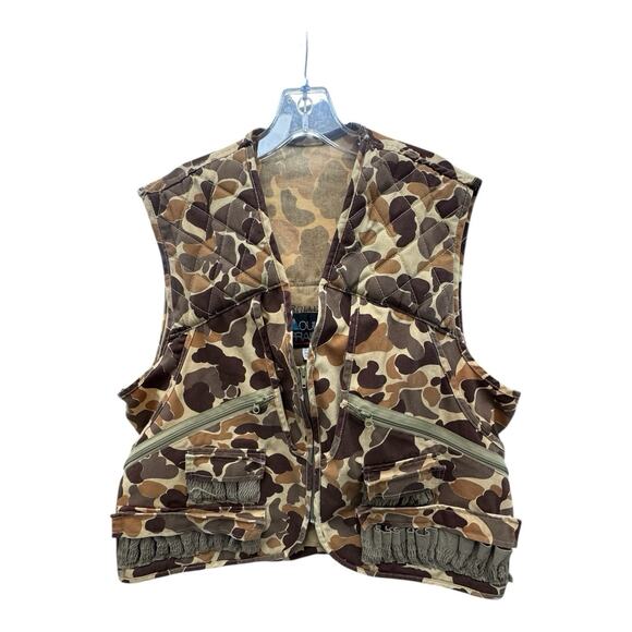 Vintage Mount’N Prairie Hunting Vest Men L Brown Camouflage Chukar Upland Duck - Picture 1 of 6